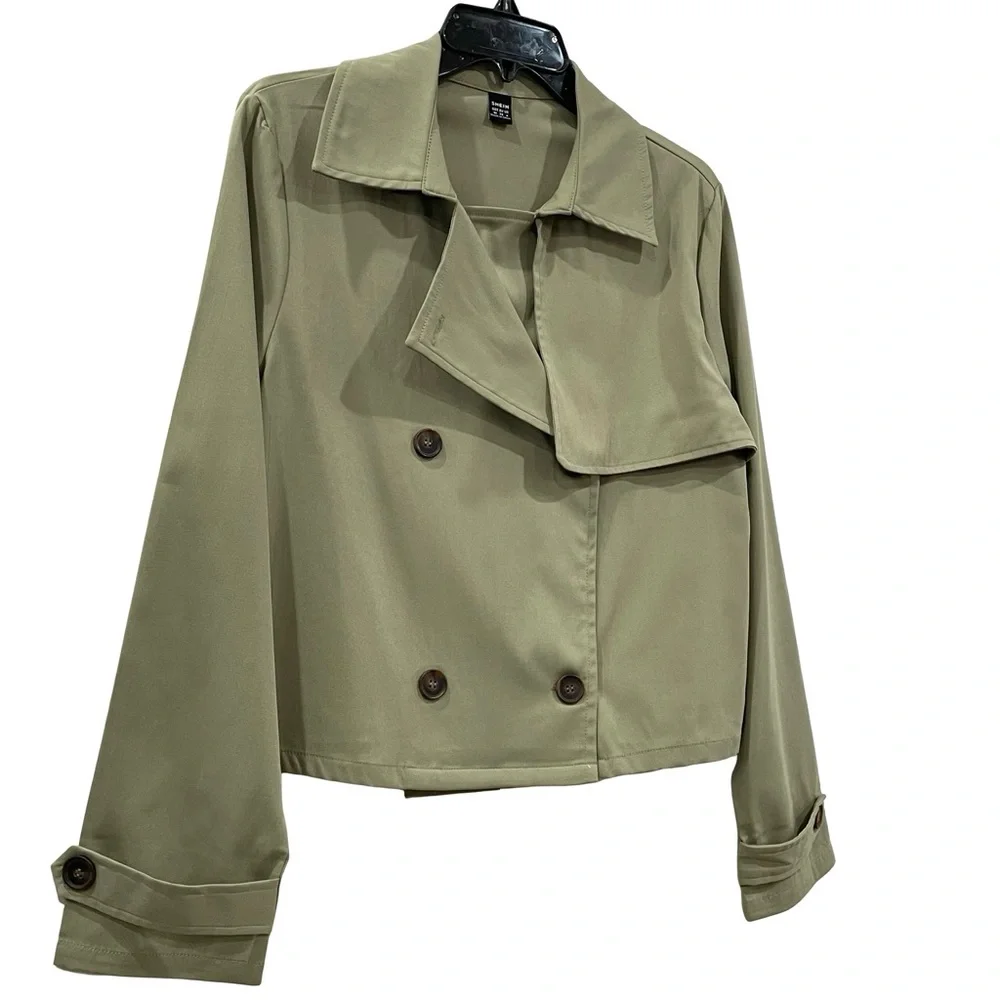 Shein, Sage Green Trench, Size 6